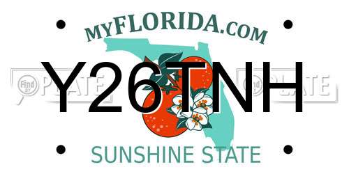 Y26TNH Florida License Plate