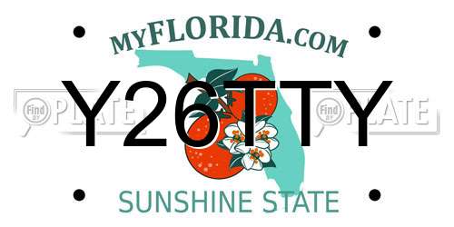 Y26TTY Florida License Plate