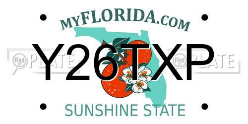 Y26TXP Florida License Plate