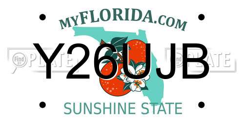 Y26UJB Florida License Plate