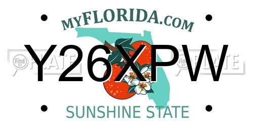 Y26XPW Florida License Plate