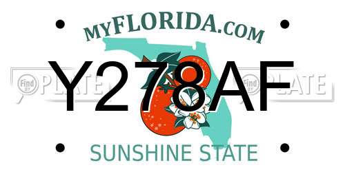 Y278AF Florida License Plate
