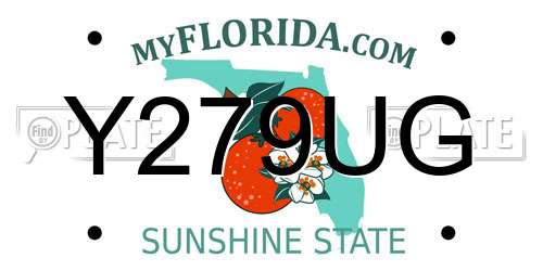 Y279UG Florida License Plate