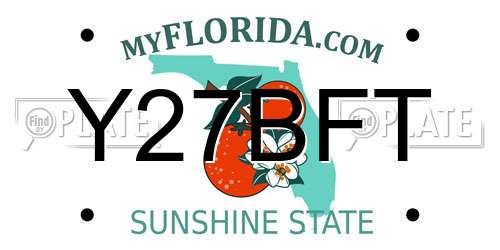 Y27BFT Florida License Plate