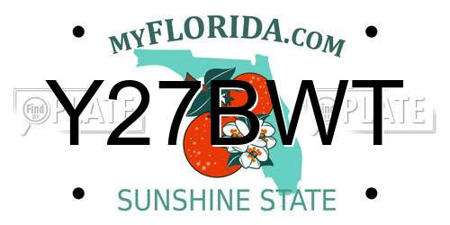 Y27BWT Florida License Plate