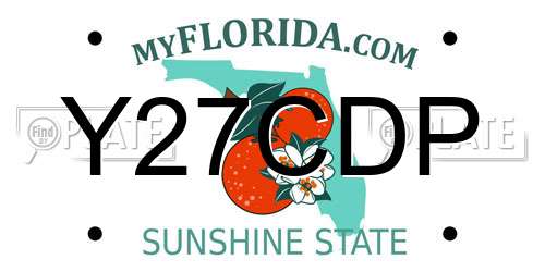 Y27CDP Florida License Plate