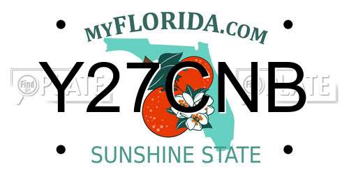Y27CNB Florida License Plate