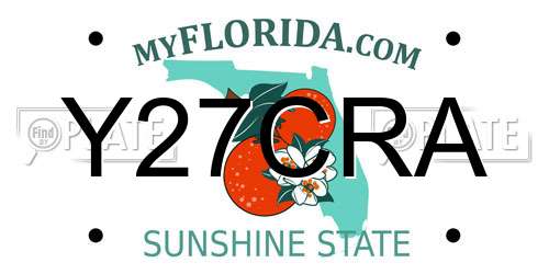 Y27CRA Florida License Plate