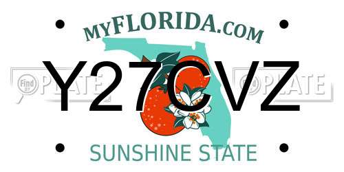 Y27CVZ Florida License Plate
