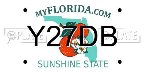 Y27DB Florida License Plate