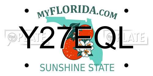 Y27EQL Florida License Plate
