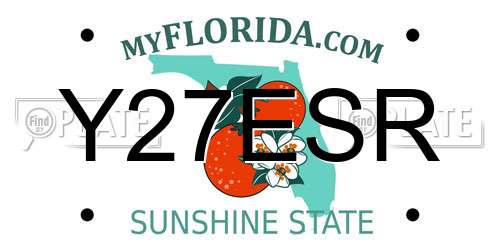 Y27ESR Florida License Plate