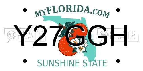 Y27GGH Florida License Plate