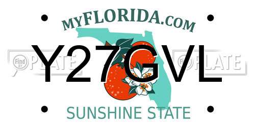 Y27GVL Florida License Plate