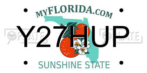 Y27HUP Florida License Plate