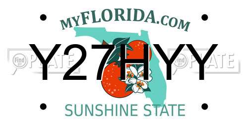 Y27HYY Florida License Plate