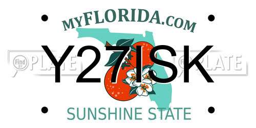 Y27ISK Florida License Plate