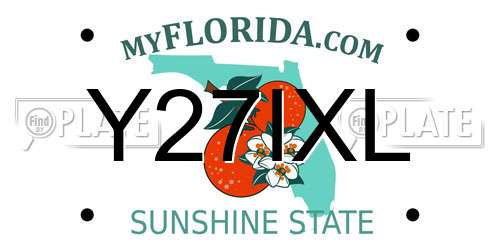 Y27IXL Florida License Plate