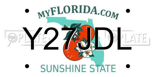 Y27JDL Florida License Plate