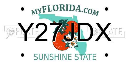 Y27JDX Florida License Plate