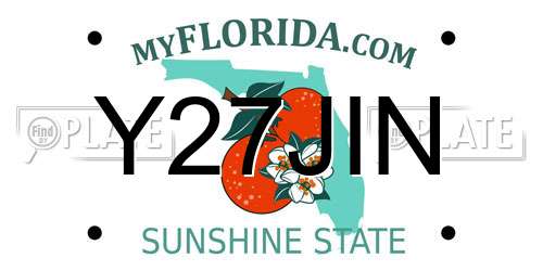 Y27JIN Florida License Plate