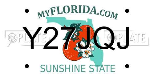 Y27JQJ Florida License Plate