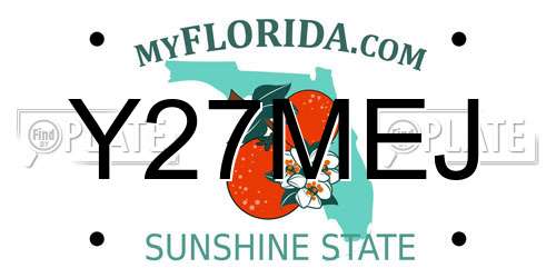 Y27MEJ Florida License Plate
