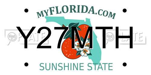 Y27MTH Florida License Plate