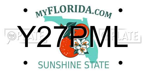 Y27PML Florida License Plate