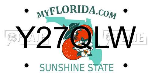Y27QLW Florida License Plate