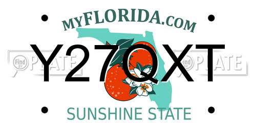 Y27QXT Florida License Plate