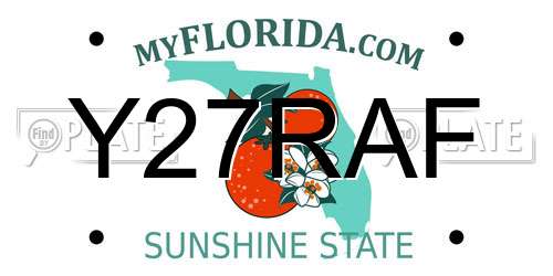 Y27RAF Florida License Plate
