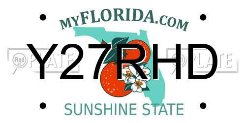 Y27RHD Florida License Plate