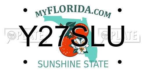 Y27SLU Florida License Plate
