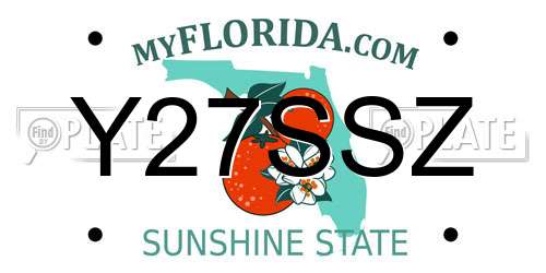Y27SSZ Florida License Plate