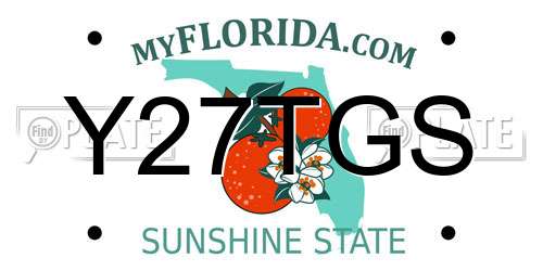 Y27TGS Florida License Plate