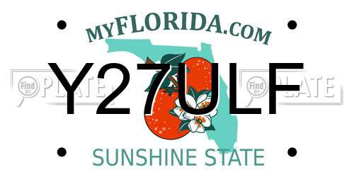 Y27ULF Florida License Plate