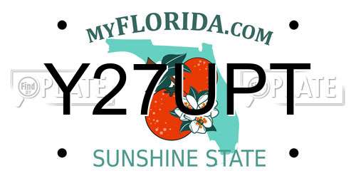 Y27UPT Florida License Plate
