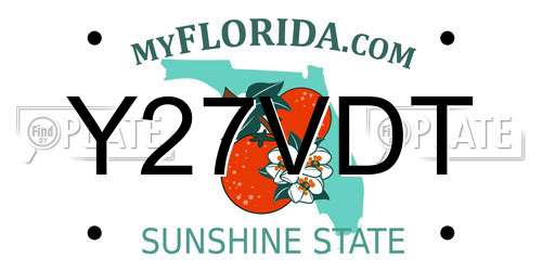 Y27VDT Florida License Plate