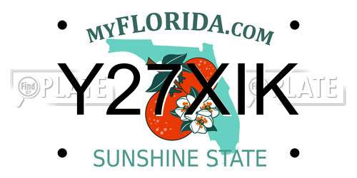 Y27XIK Florida License Plate