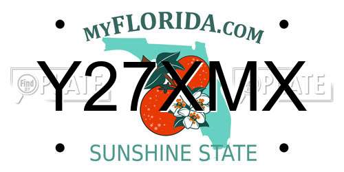 Y27XMX Florida License Plate