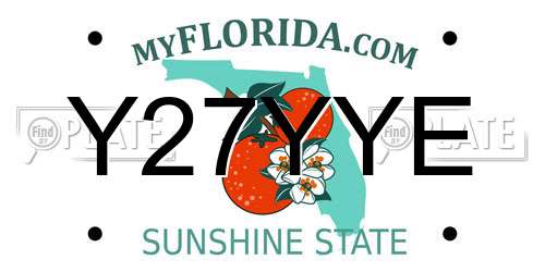 Y27YYE Florida License Plate