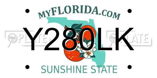 Y280LK Florida License Plate