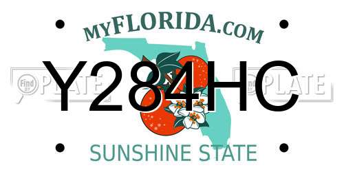Y284HC Florida License Plate