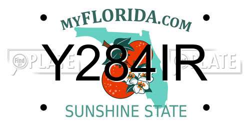 Y284IR Florida License Plate