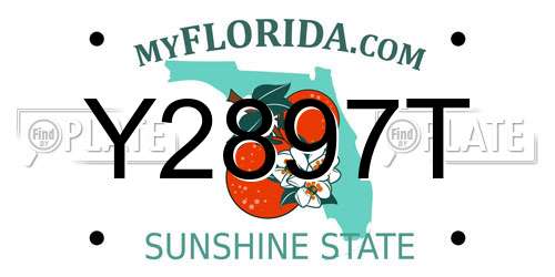 Y2897T Florida License Plate