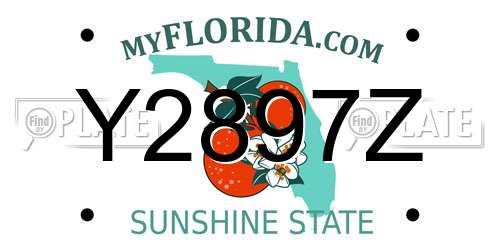 Y2897Z Florida License Plate