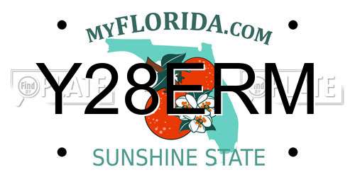 Y28ERM Florida License Plate