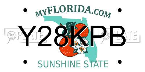 Y28KPB Florida License Plate