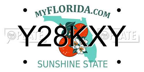 Y28KXY Florida License Plate